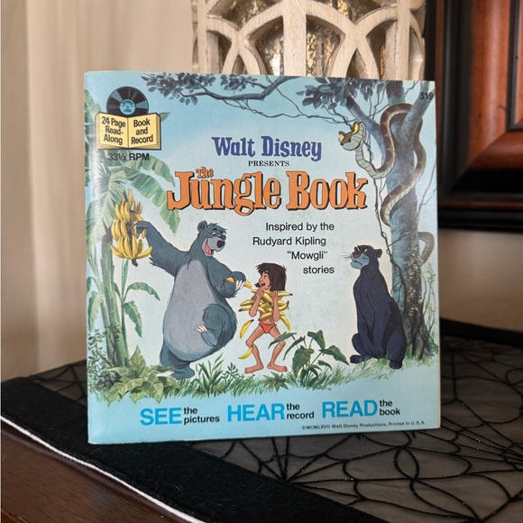 1977 Vintage Disneyland Walt Disney “The Jungle Book” Book & Record - Picture 1 of 5